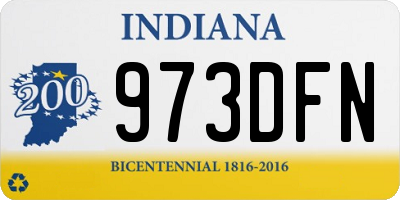 IN license plate 973DFN