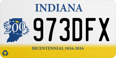 IN license plate 973DFX