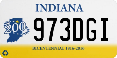 IN license plate 973DGI