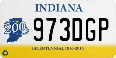 IN license plate 973DGP