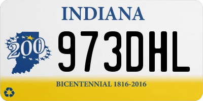 IN license plate 973DHL