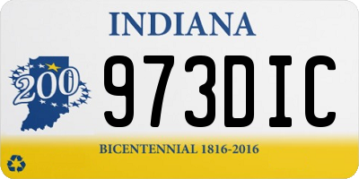 IN license plate 973DIC