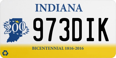 IN license plate 973DIK