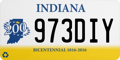 IN license plate 973DIY