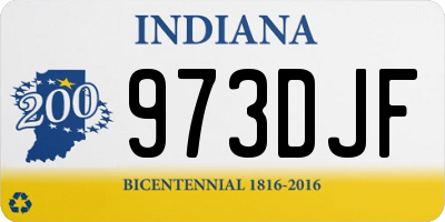 IN license plate 973DJF