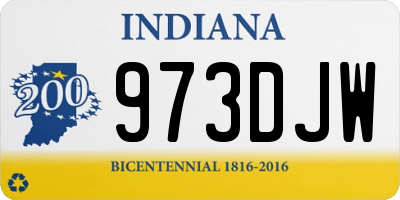 IN license plate 973DJW