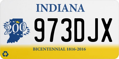 IN license plate 973DJX