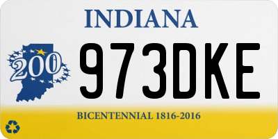 IN license plate 973DKE