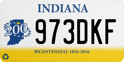 IN license plate 973DKF