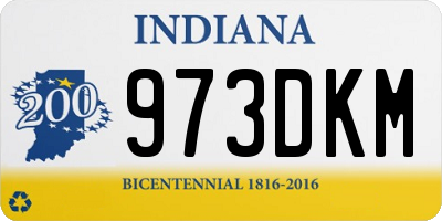 IN license plate 973DKM