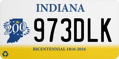 IN license plate 973DLK