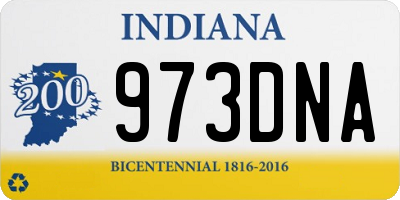 IN license plate 973DNA