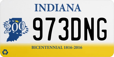 IN license plate 973DNG