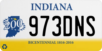 IN license plate 973DNS