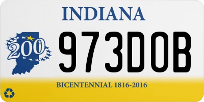IN license plate 973DOB
