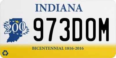 IN license plate 973DOM