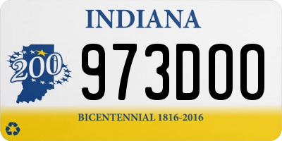 IN license plate 973DOO