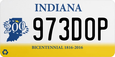 IN license plate 973DOP