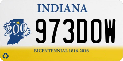 IN license plate 973DOW