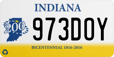 IN license plate 973DOY
