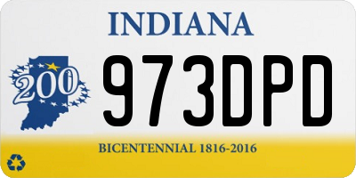 IN license plate 973DPD