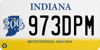 IN license plate 973DPM