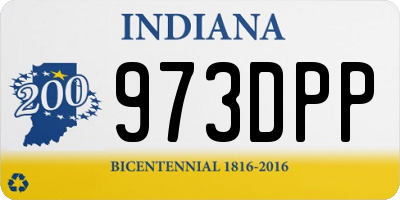 IN license plate 973DPP