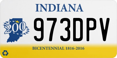 IN license plate 973DPV