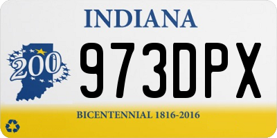 IN license plate 973DPX
