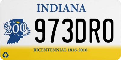 IN license plate 973DRO