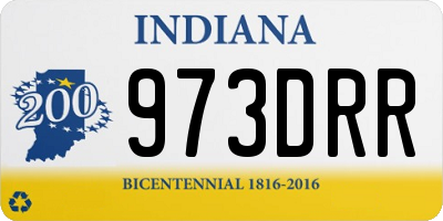 IN license plate 973DRR