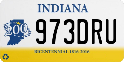 IN license plate 973DRU