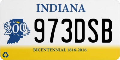 IN license plate 973DSB