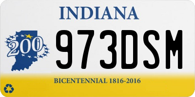 IN license plate 973DSM