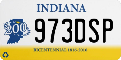 IN license plate 973DSP