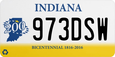 IN license plate 973DSW