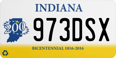 IN license plate 973DSX