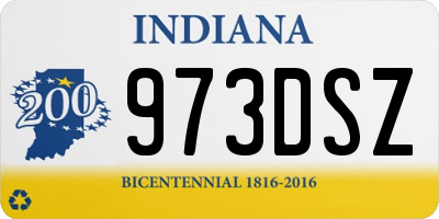 IN license plate 973DSZ