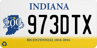 IN license plate 973DTX