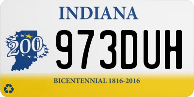 IN license plate 973DUH
