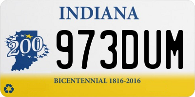 IN license plate 973DUM