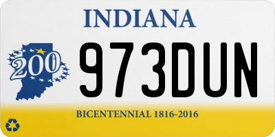 IN license plate 973DUN
