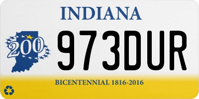 IN license plate 973DUR