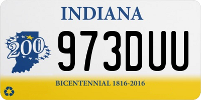 IN license plate 973DUU