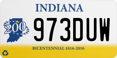 IN license plate 973DUW