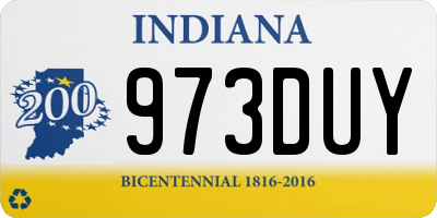 IN license plate 973DUY