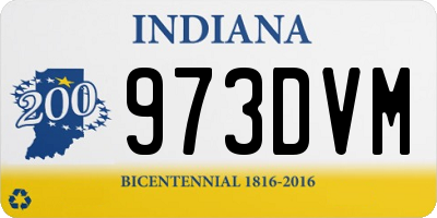 IN license plate 973DVM