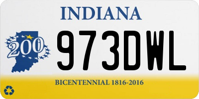 IN license plate 973DWL