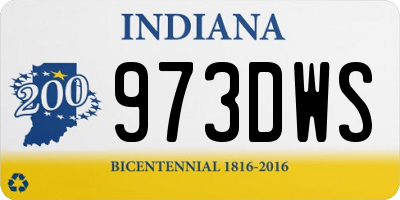 IN license plate 973DWS