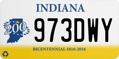 IN license plate 973DWY